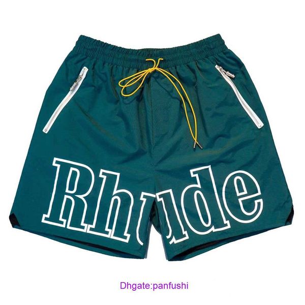 

rhude shorts wholesale designer for sale rhude summer high street letter print drawcord 3m reflective hip hop casual pants beach five point, White;black
