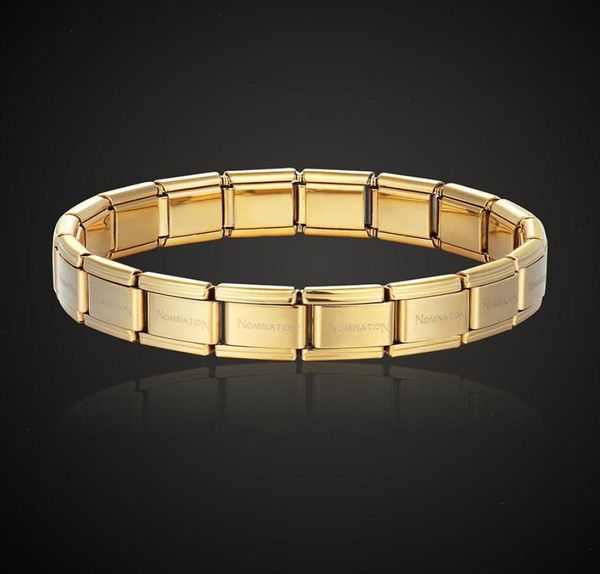 

stainless steel bracelet letter and stretch fashion bangle for everybody nomination jewelry style9869385, Golden;silver