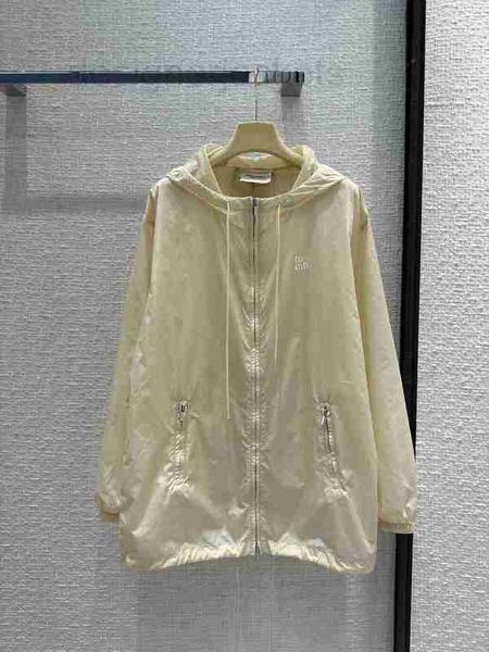 

women's jackets designer 23 spring/summer new thin zipper fashion sun protection clothing hooded long sleeve design sense cardigan coat, Black;brown
