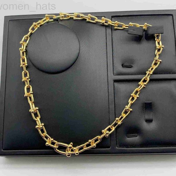 

strands, strings designer home u-shaped horseshoe buckle collarbone chain necklace for women ins fashion versatile and minimalist, Black