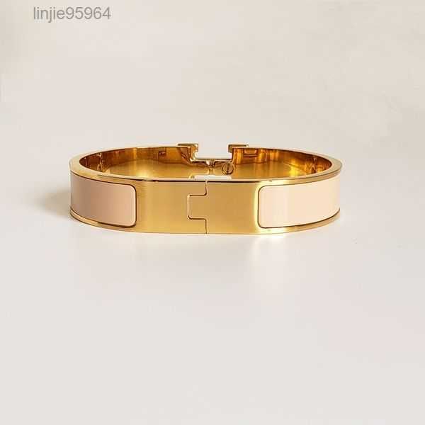 

h bracelet 18k gold bangle for men enamel women cuff lover's 12mm wide with 1n7sz, Black