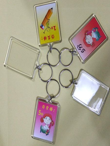 

keychain square doublesided blank po frame advertisement diy acrylic key chain 24hour delivery9030064, Silver