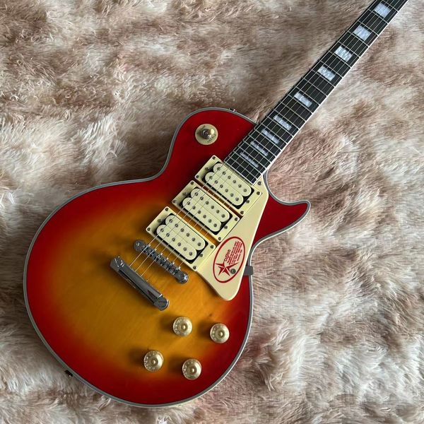 

custom electric guitar with 3 pickups sunburst color 6 sting gitaar