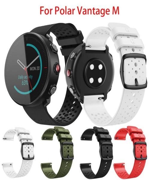 

watch bands wrist strap sport band for polar vantage m soft silicone bracelet replacement quickly install4392886, Black;brown