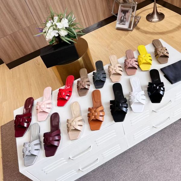 

classic summer slippers slides bright women shoes beach flip flops flat heel lady slipper belt buckle soft cow leather hollow sandals, Black