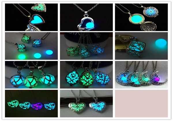 

fashion hollow square tree of life heart luminous bead pendant love cube luminous box necklace for women with silver chain main st8122584