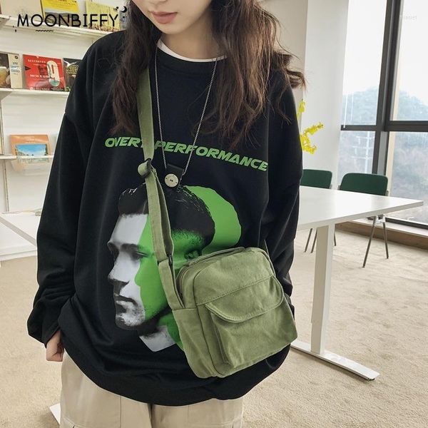 

shoulder bags fashion small canvas crossbody for women mini phone purse girl student cotton cloth female handbags flap