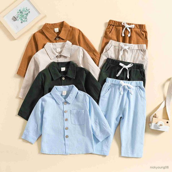 

clothing sets kids boys 1-4 years autumn cotton children button long sleeve shirts pants clothes suit for outfits, White