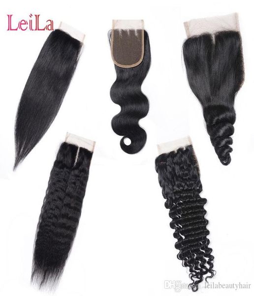 

brazilian virgin human hair 4x4 lace closure peruvian malaysian indian mongolian body wave straight loose deep kinky straight clos2233090, Black;brown