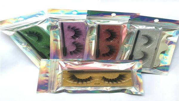 

natural false eyelashes with eyelash tweezer brushes set soft light thick fluffy fake 3d mink eye lash extensions makeup tools6973462