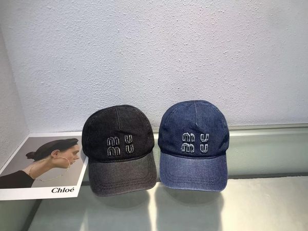 

high version miu denim baseball cap women 2023 new hat deep wide brim cap cap face small sun visor hat, Blue;gray