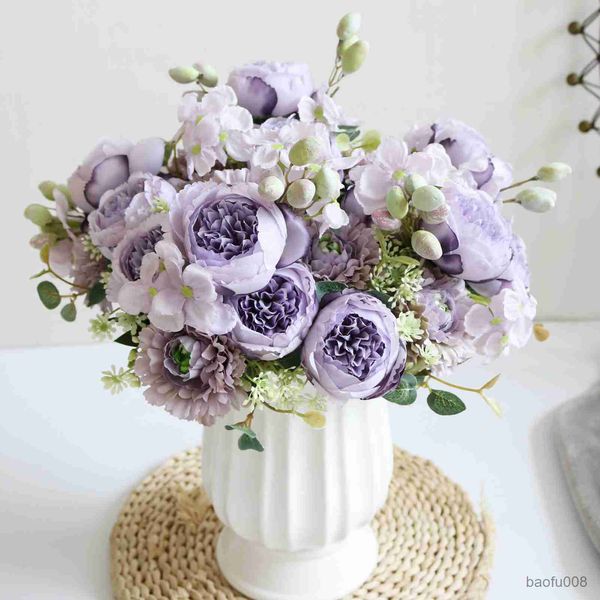 

sachet bags 30cm rose pink silk peony artificial flowers bouquet big head an fake flowers for home wedding decoration indoo r230605