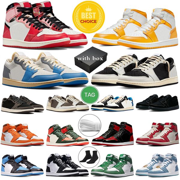 

with box jumpman 1 high basketball shoes 1s university gold solefly lost found reverse mocha black phantom fragment men women sneakers outdo
