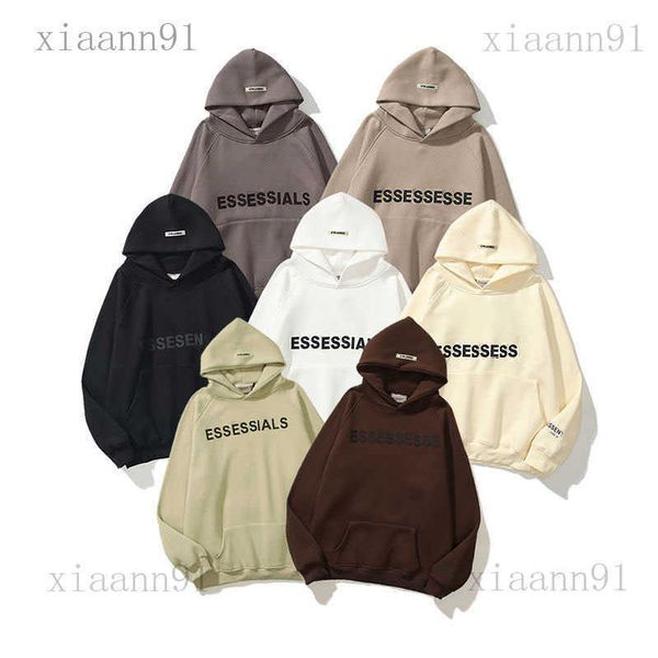 

designer fashion classic hoodie essentialclothing printed letter pullover sweatshirts mens women essent hoodie pure color long sleeve couple, Black
