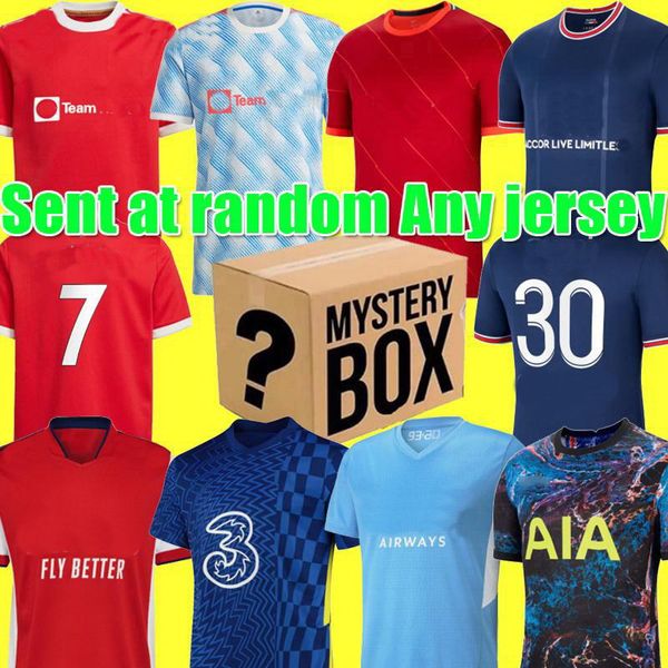 

national league clubs soccer jersey mystery boxes clearance promotion any season thai quality shirts blank or player jerseys all new with ta, Black