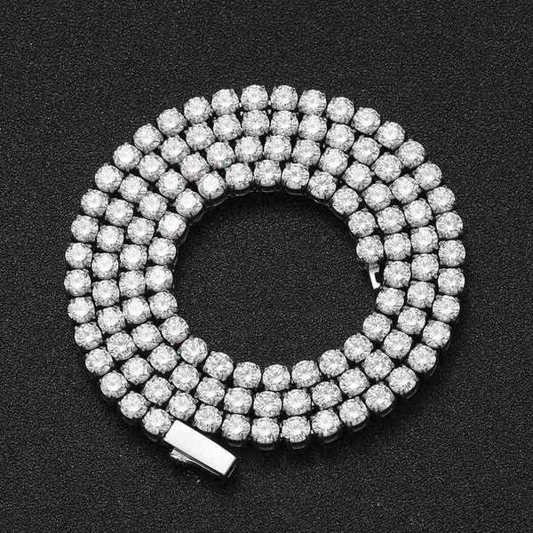 

304 stainless steel tennis ice chains 4mm 20inches 22inches, Silver
