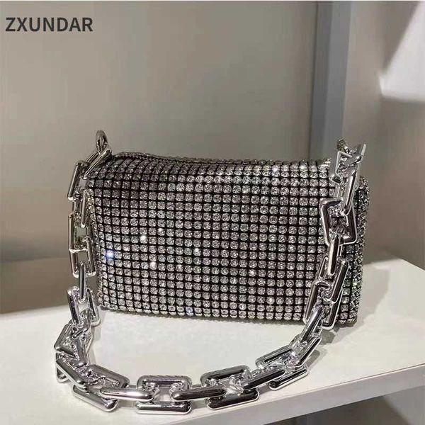 

shoulder bags new rhinestone handbags for women clutch diamonds bag purse ladies female crossbody shining chain crystal tote 230530