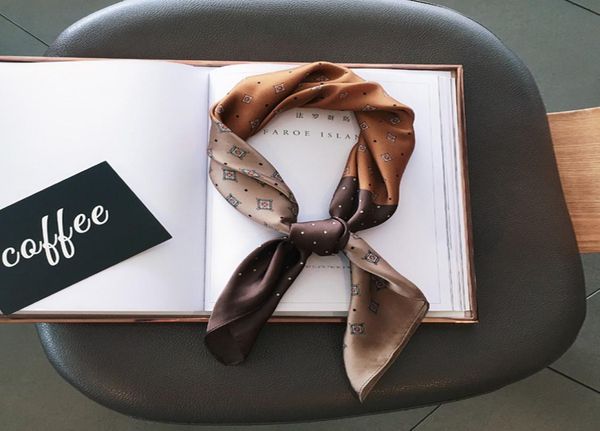 

feminine luxury printing silk headbands hair band scarf design scarfs bow ribbon fashion bag handle bundle for women girl christma9445768, Silver