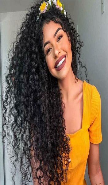 

curly human hair wig 360 lace frontal wig preplucked with baby hair brazilian deep curly invisible knots natural peruvian remy2091313, Black;brown