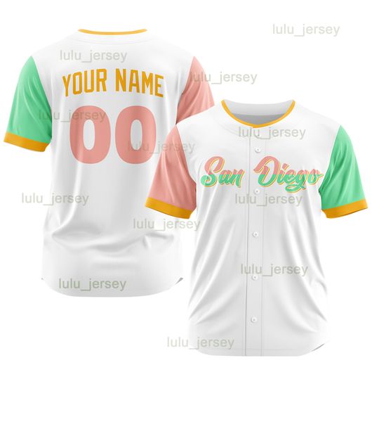 

new san diego baseball jersey fashion city blue t-shirt college/team uniform for men women youth, Blue;black