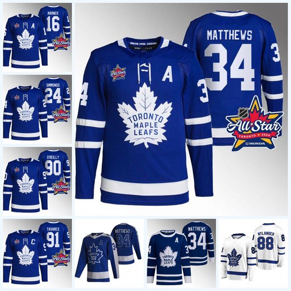 

auston matthews toronto 2024 all star jersey maple leafs john tavares mitch marner morgan rielly matters wayne simmonds william nylander jak, Black;red