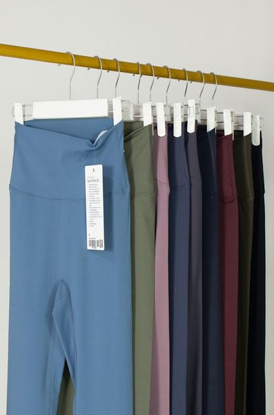 

a85 yoga outfits naked material women yoga pants solid color sports gym wear leggings high waist elastic fitness lady overall tights workout, White;red