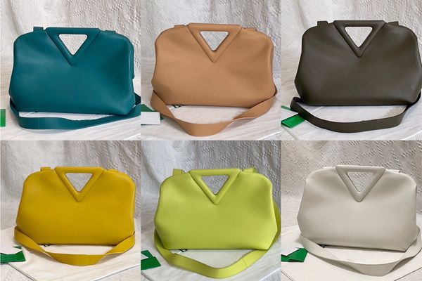 

10a quality bv's triangle bags handbag 31cm women famous designer magnetic snap cowhide genuine leather shoulder bag lady fashion cross, Black;red