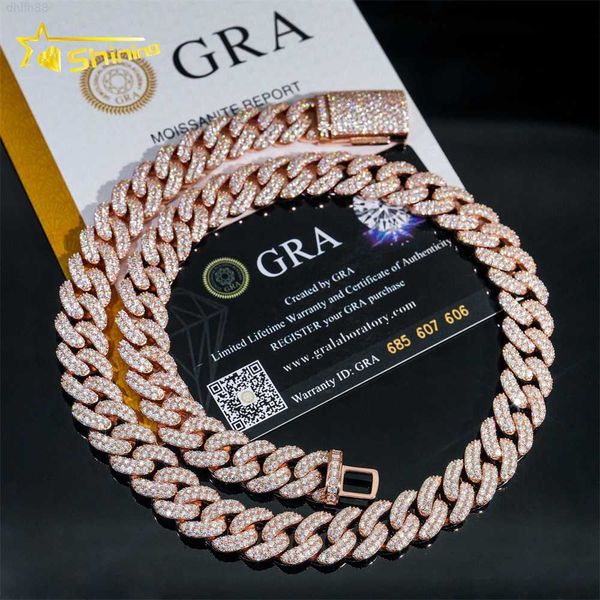 

pass diamond tester moissanite hip hop jewelry 10/13mm 925 sterling silver iced out vvs diamond moissanite cuban link chain