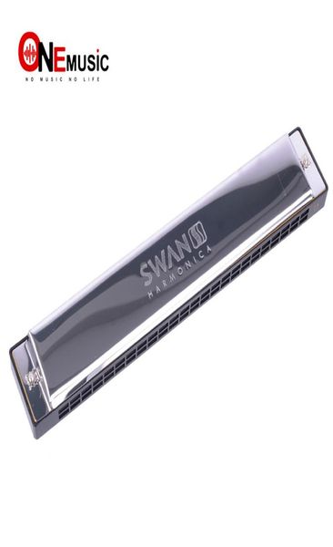 

swan sw244 tremolo harmonica 24 holes 48 tones c key with black box3595946