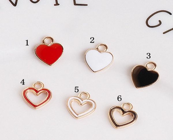 

100pcs enameled heart charm pendant 10x12mm jewelry findings9586289, Bronze;silver