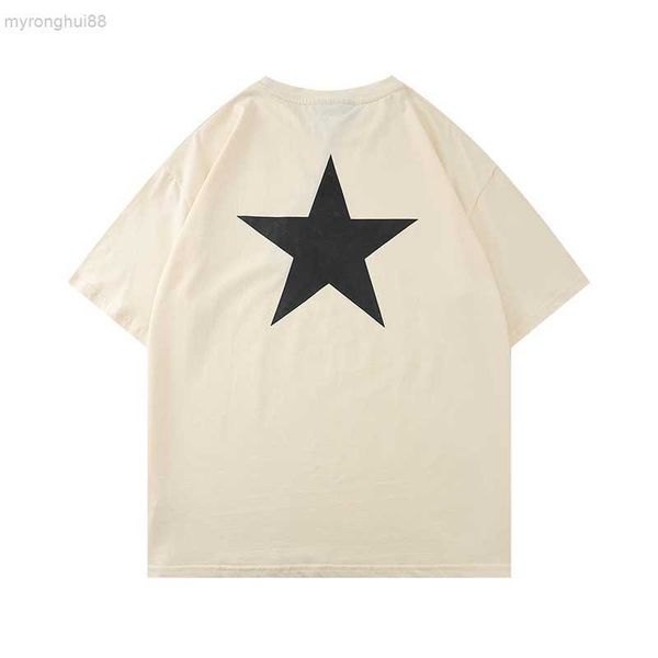 

essentail shirt fog double line high street pentagram short sleeve t-shirt for and fe2s fe2s, White;black