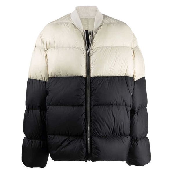 

oem customized microstandard twocolor puffer down jacket men's long sleeve thickened down jacket bq, Black