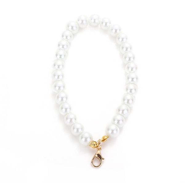 

12 colors 20cm 8mm short glass pearl beads keychain clasps fit diy circle pendant key chains holder car keyrings jewelry accessori7817896, Silver
