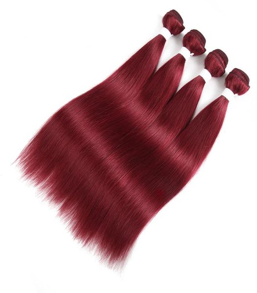 

straight bundles red burgundy 99j brazilian remy human hair 3 lots1011098, Black