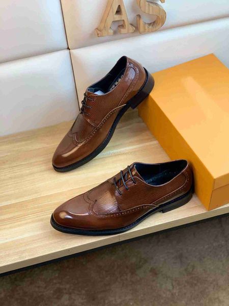 

mens dress shoes business genuine leather wedding oxfords men brand carved office party formal flats size 38-45, Black