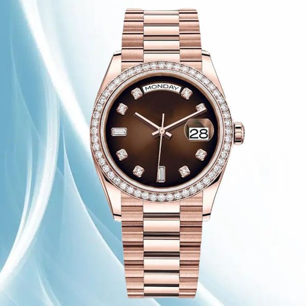 

luxury lady watch montre de luxe men's designer watch 41mm automatic rose gold stainless steel 904l 2813 mechanical watch waterproof ni, Slivery;brown