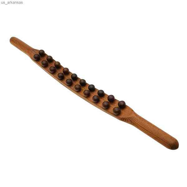 

wood massager polished spine ergonomic abdomen home portable 20 beads back professional double row therapy roller durable manual l230523