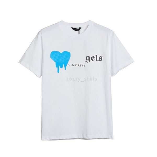 

designer pa t shirt luxury brand clothing angel shirts spray heart letter cotton short sleeve spring summer tide mens womens tees men women, White;black