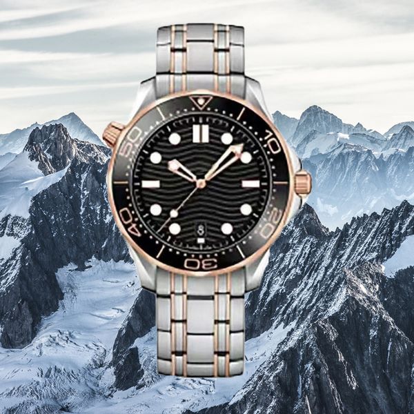 

mens watch omeg master watch wrist watches ceramic ring montre luxe automatic mechanical luminous sapphire folding buckle waterproof fashion, Slivery;brown