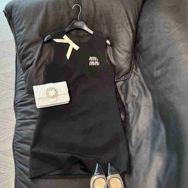 

basic & casual dresses designer tank dress women's 2023 summer new design sense bow knot sleeveless temperament celebrity little black, Black;gray