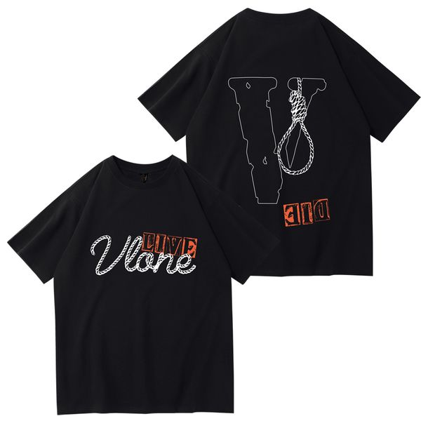 

t-shirt fahion vlones vlone letter men's t-shirts looe imple back large v hort leeve men' and women' in ummer big v short sle, White;black
