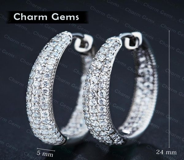 

sale fashion jewelry new 925 silver big ear ring earrings fit female1465357, White