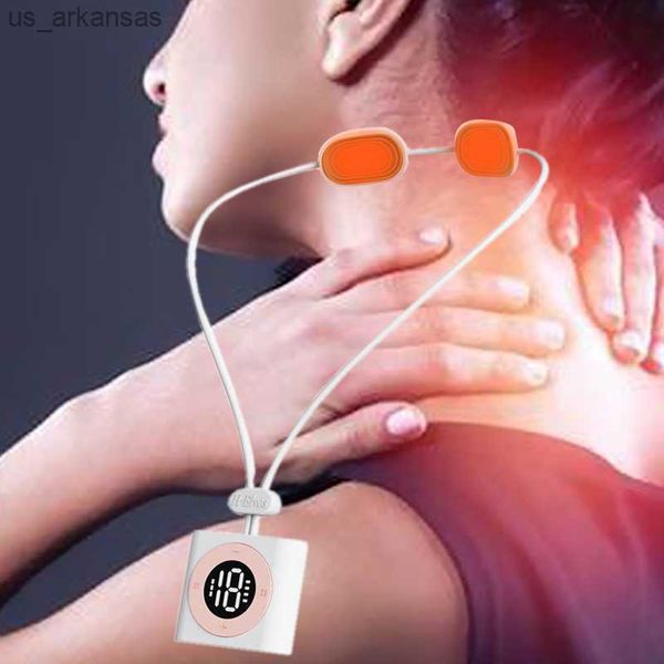 

mini neck massager heat compression 15 levels portable electric hanging pulsemassage instrument pain relief relaxation 4 modes l230523