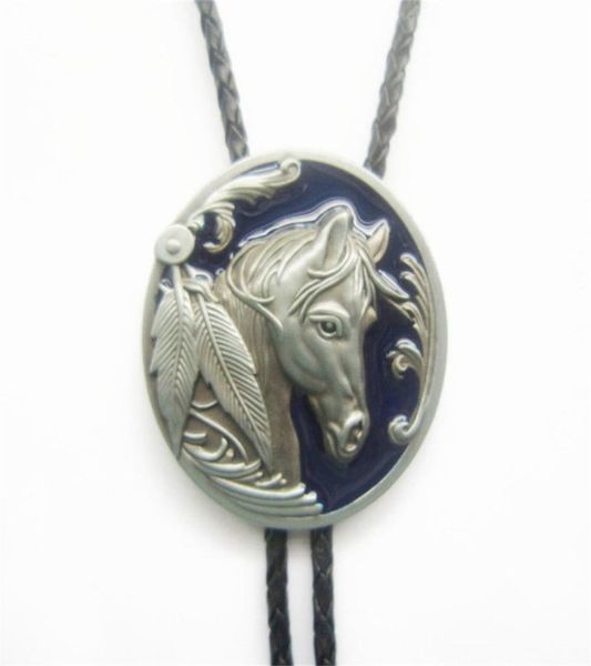 

men bolo tie new vintage blue enamel western horse head oval bolo tie wedding leather necklace bolotiewt057bl brand new in stock5850224, Red