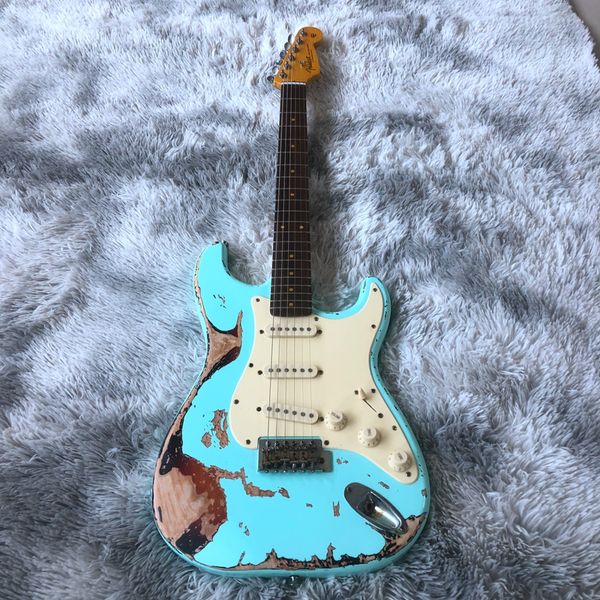 

in stock beautiful electric guitar vintage color motte paint rose wood fingerboard