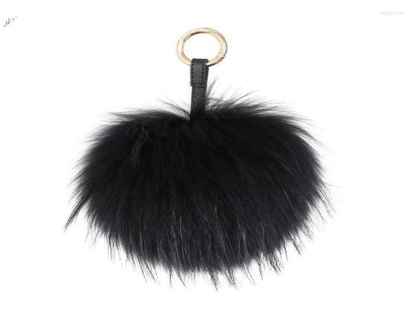 

keychains fluffy real fur ball keychain puff craft diy pompom black pom keyring uk charm women bag accessories gift smal228775525, Silver