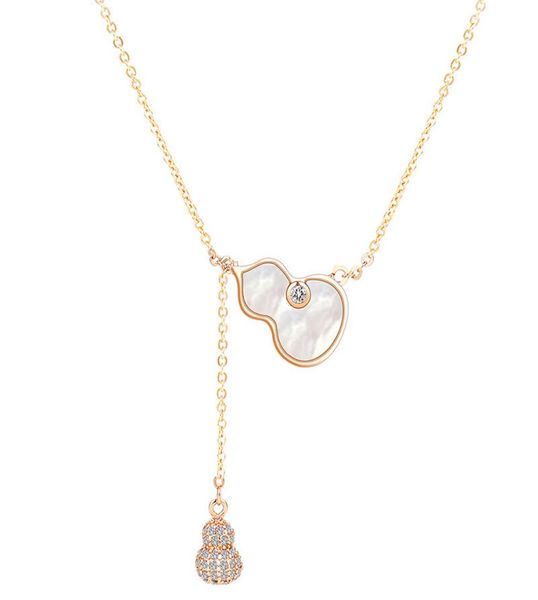 

singapore chomel official website necklace female gourd clavicle chain design feeling pure silver simple ins cool style8376241