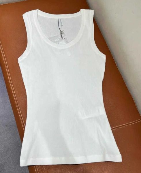 

women tees t-shirt tanks knits r anagram embroidery knitted vest sleeveless breathable pullover womens sport2023, White
