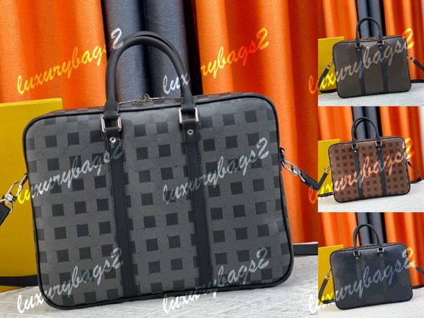 

men luxurys designer briefcase bags porte documents voyage man tote bag shoulder designers totes damier graphite genuine leather handbags 4