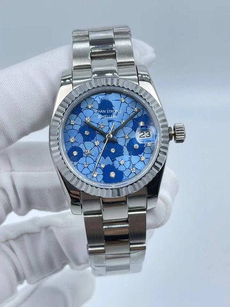 

31mm womens watches fashion designer diamond bezel automatic mechanical wristwatches full stainless steel strap lady wristwatch montre de lu, Slivery;brown